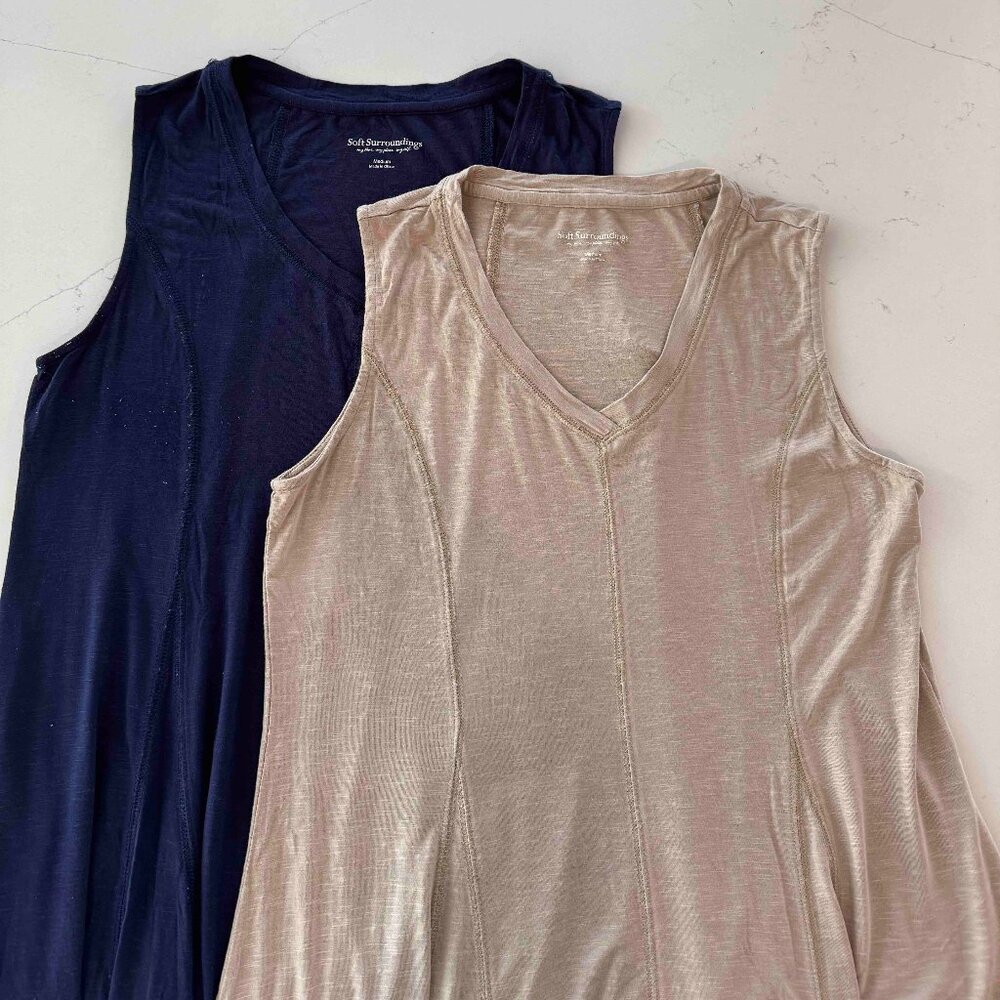Two Soft Surroundings V-neck long Tees Size M